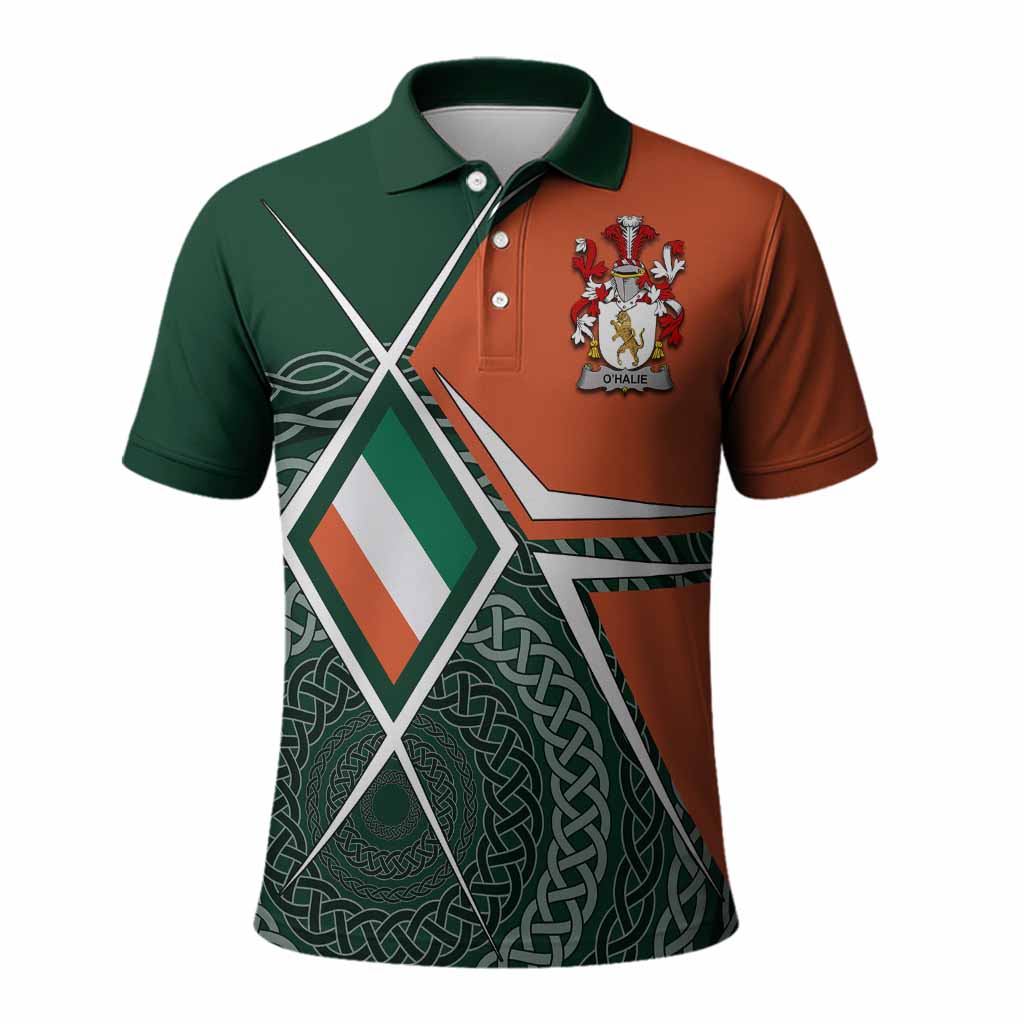 O'Halie Irish Coat of Arms Men's Polo Shirt Celtic Geometry