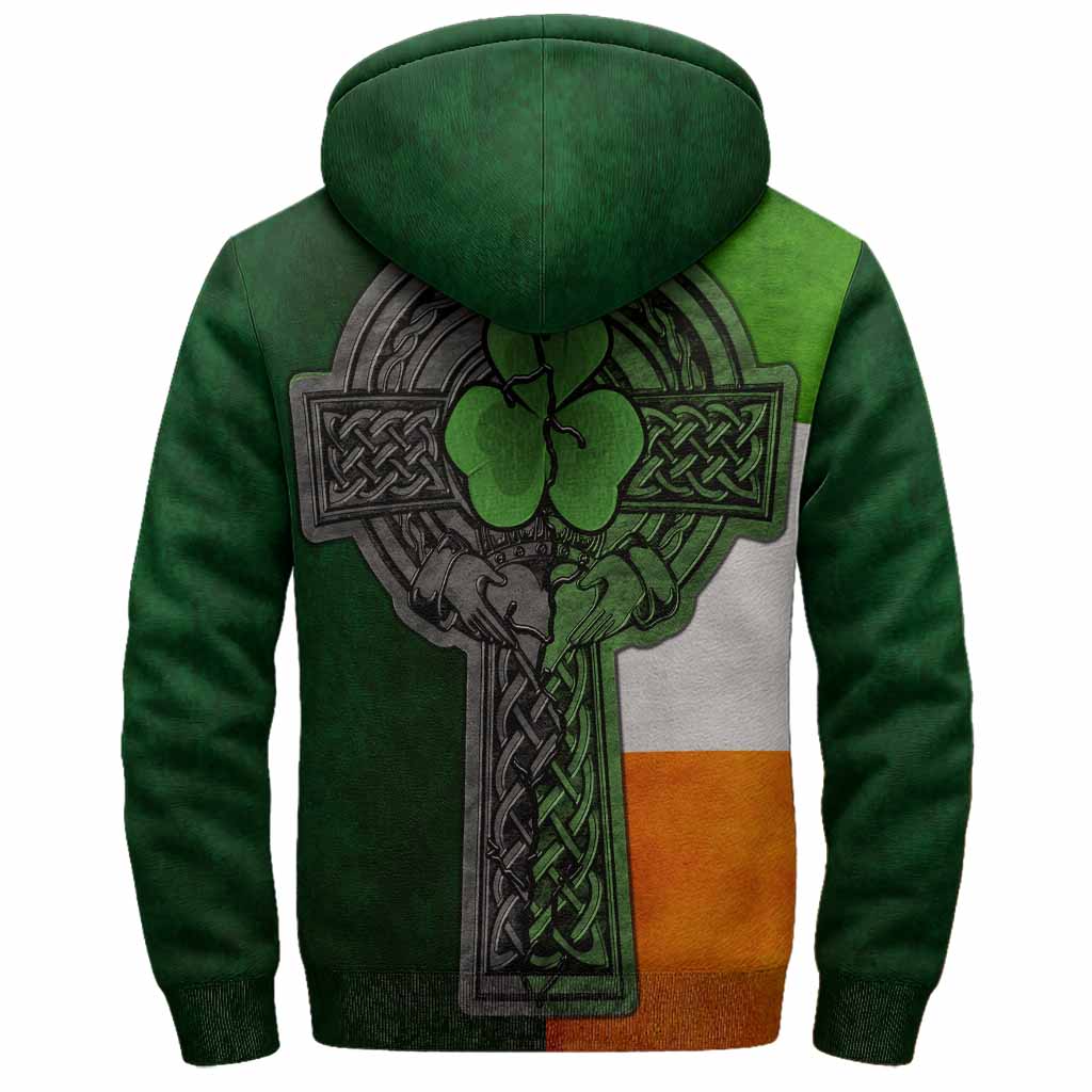 Ramsden Irish Coat of Arms Sherpa Hoodie with Shamrock Celtic Cross