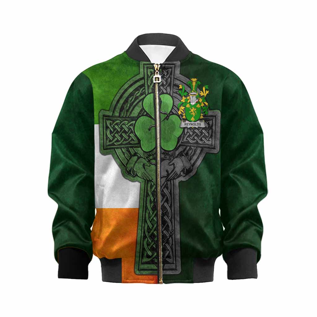 Reynolds Irish Coat of Arms Kids' Bomber Jacket with Shamrock Celtic Cross