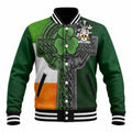 Roe Irish Coat of Arms Baseball Jacket with Shamrock Celtic Cross