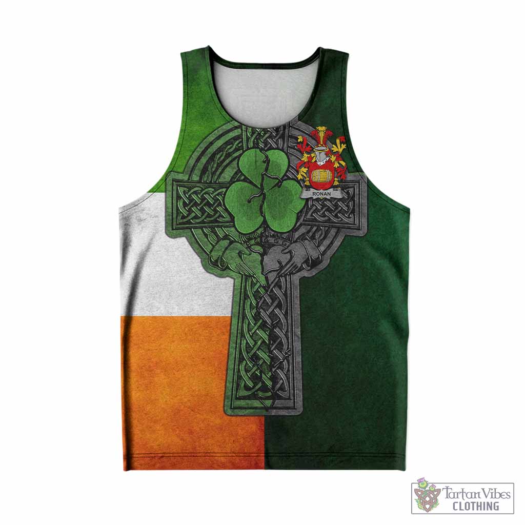 Ronan Irish Coat of Arms Men's Tank Top with Shamrock Celtic Cross