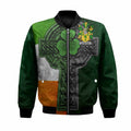 Sheridan Irish Coat of Arms Bomber Jacket with Shamrock Celtic Cross