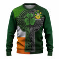 Sheridan Irish Coat of Arms Sweater with Shamrock Celtic Cross