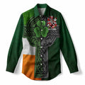 Tickell Irish Coat of Arms Women’s Casual Shirt with Shamrock Celtic Cross