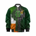 Walpole Irish Coat of Arms Kids' Bomber Jacket with Shamrock Celtic Cross