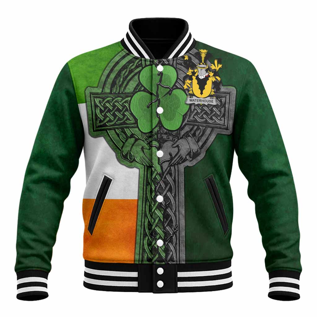 Waterhouse Irish Coat of Arms Baseball Jacket with Shamrock Celtic Cross