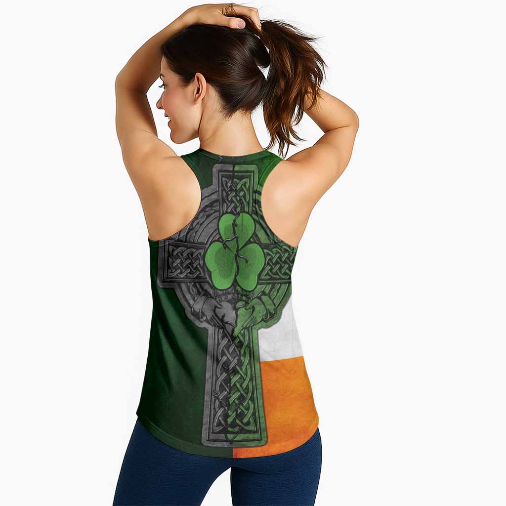 Worsopp Irish Coat of Arms Women's Racerback Tank Top with Shamrock Celtic Cross